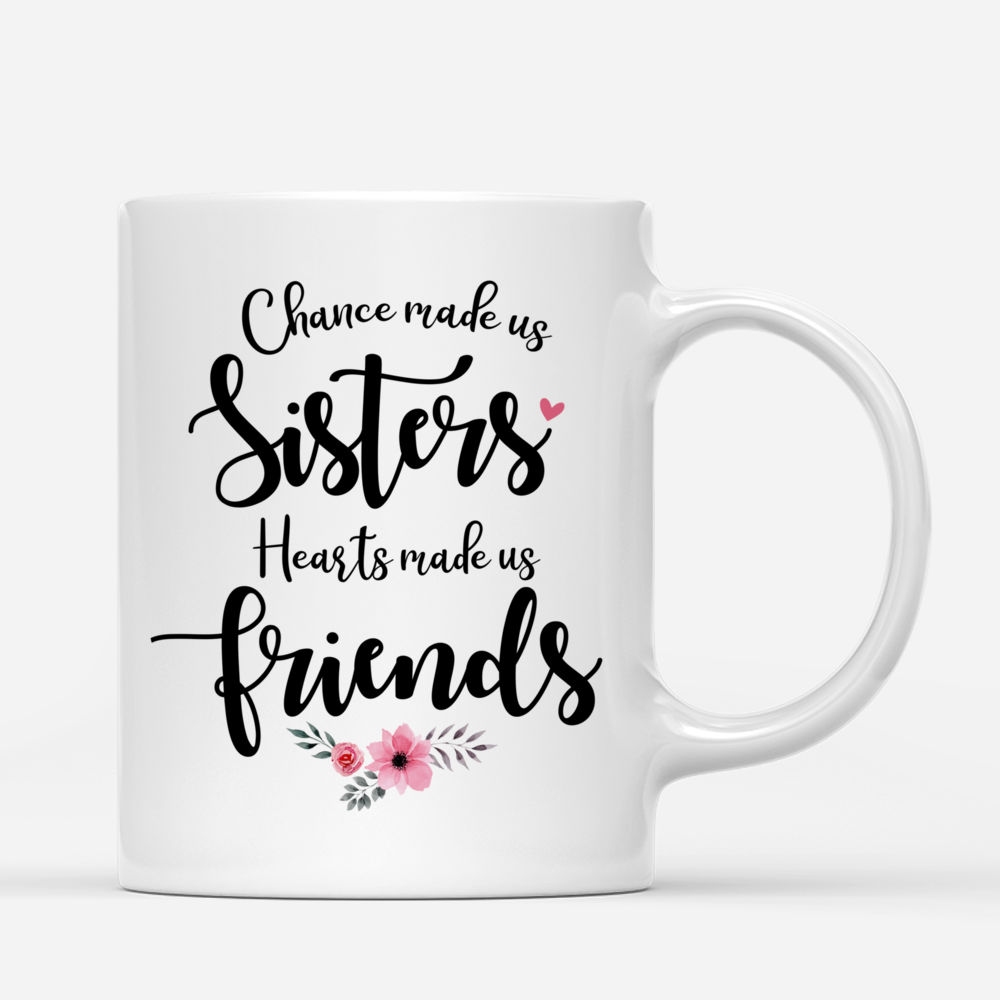 Personalized Mug - 4 Sisters With Angel Wings - Chance made us sisters. Hearts made us friends_2
