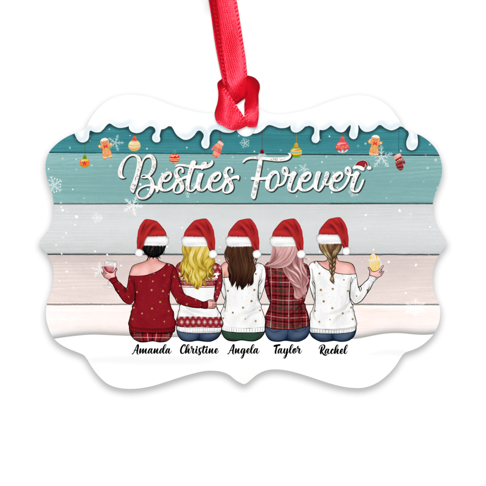 Personalized Xmas Ornament - Besties Forever (Snow Background)_1