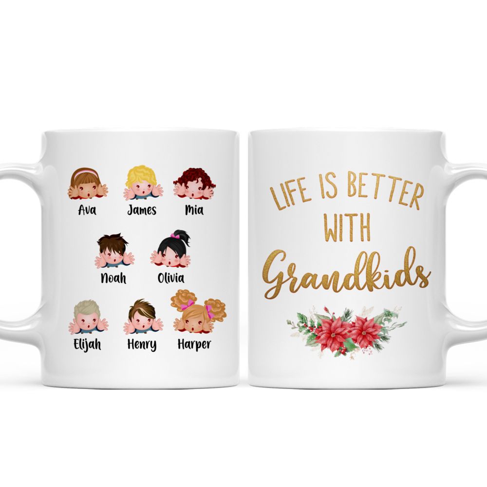 Personalized Mug - Grandma & Grandkids - Up to 9 Grandkids - Life Is Better With Grandkids_3