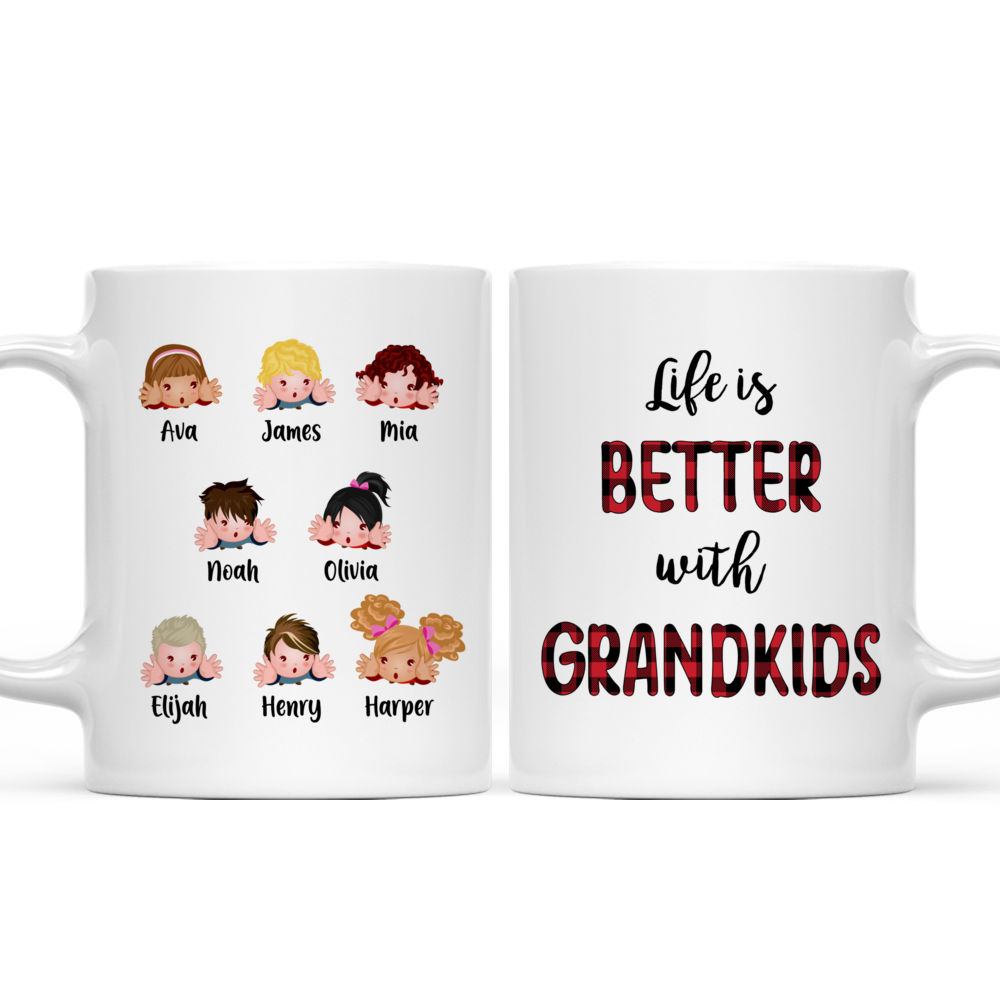 Personalized Mug - Grandma & Grandkids - Up to 9 Grandkids - Life Is Better With GrandKids_3