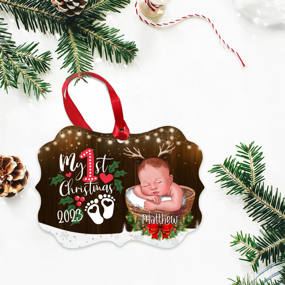 Custom Xmas Ornament - My 1st Christmas 2024 (Version 2)_2