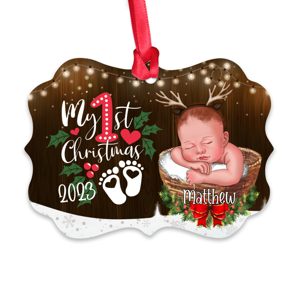 Baby Ornaments - My 1st Christmas 2023 - Ver 2 - Custom Ornament - Christmas Gifts For Family