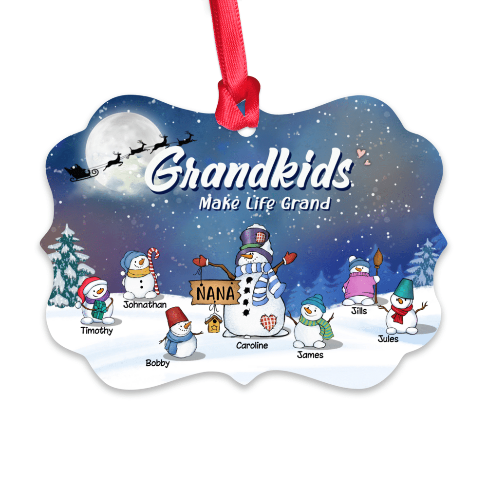 Personalized Ornament - Grandkid  - Xmas Ornament - Grandkids Make Life Grand (N)_1