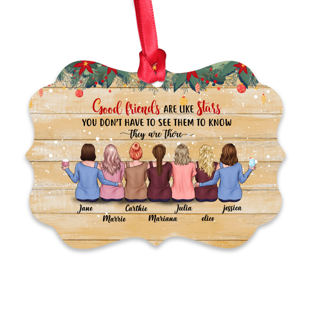 Personalized Ornament - Best friends christmas gift - Casual Style - Good Friends are like stars you don’t have to see them to know they are there_1