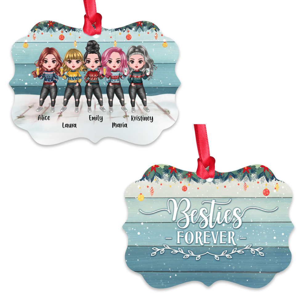 Personalized Ornament - Up to 7 Women - Besties Forever (7483)_1