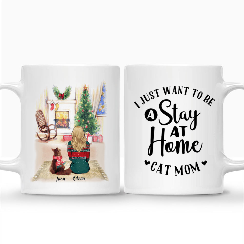 Personalized Christmas Mug -  I just want to be a stay at home Cat mom_3