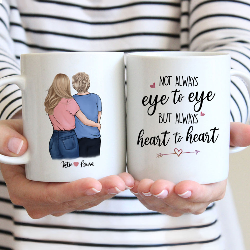 Family - Not always eye to eye but always heart to heart. - Personalized Mug