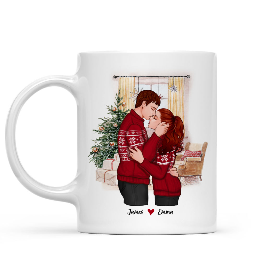 Personalized Mug - Couple Hugging Christmas - Our First Christmas Together 2021 - Valentine's Gifts, Couple Gifts, Gifts For Her, Him_1