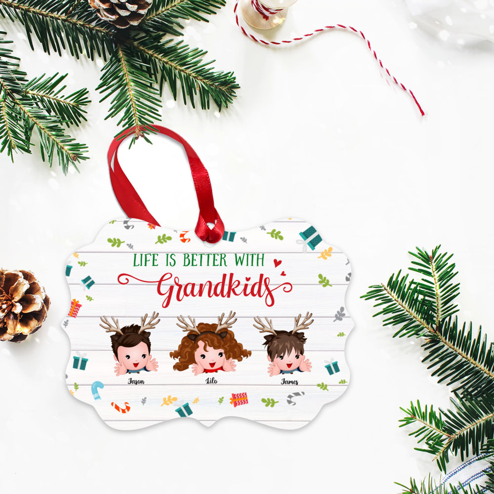 Personalized Ornament - Grandkids - Up to 9 Grandkids - Life is Better With Grandkids - Personalized Ornament_2