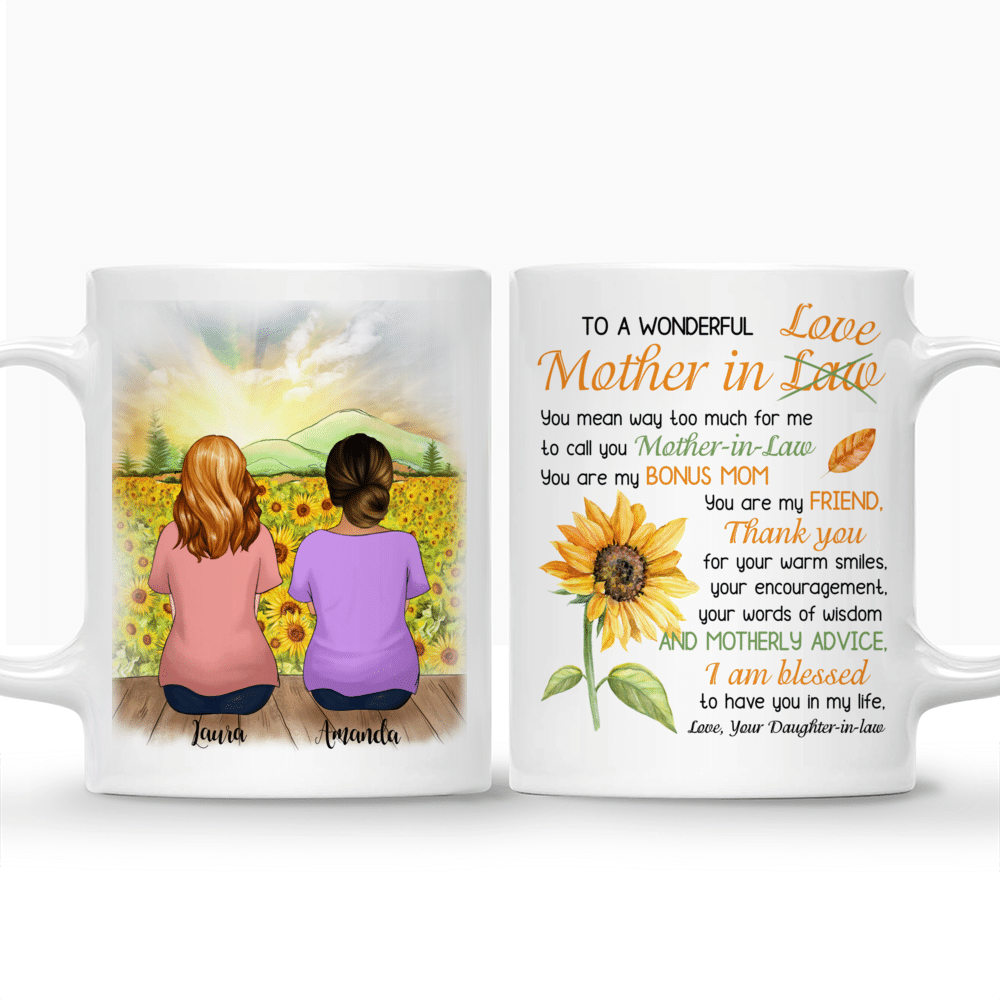 Mother-in-law Gifts - To a wonderful mother in law (love) - Mother's Day, Birthday Gifts, Gifts For Mother-in-law - Personalized Mug_3