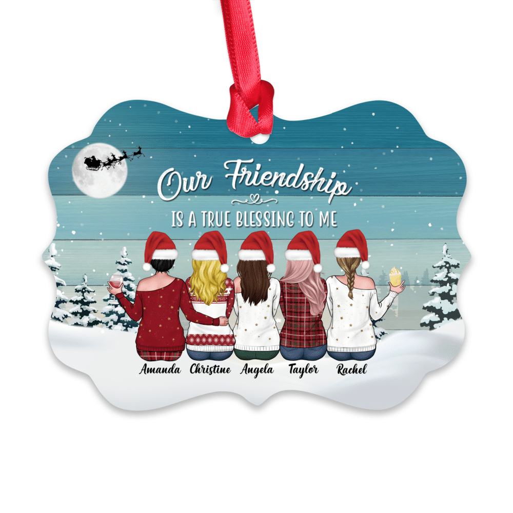 Personalized Xmas Ornament - Our Friendship is A True Blessing To Me_1