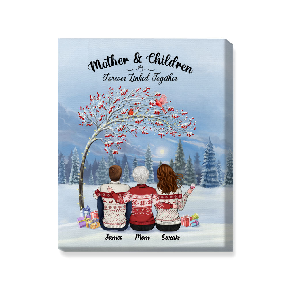 Personalized Wrapped Canvas - Family Canvas - Tree - Mother And Children Forever Linked Together_1