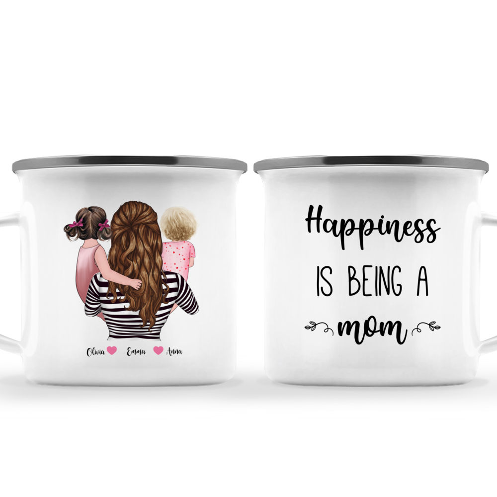 Personalized Family Mug - Mother & Kids Happiness Is Being A Mom