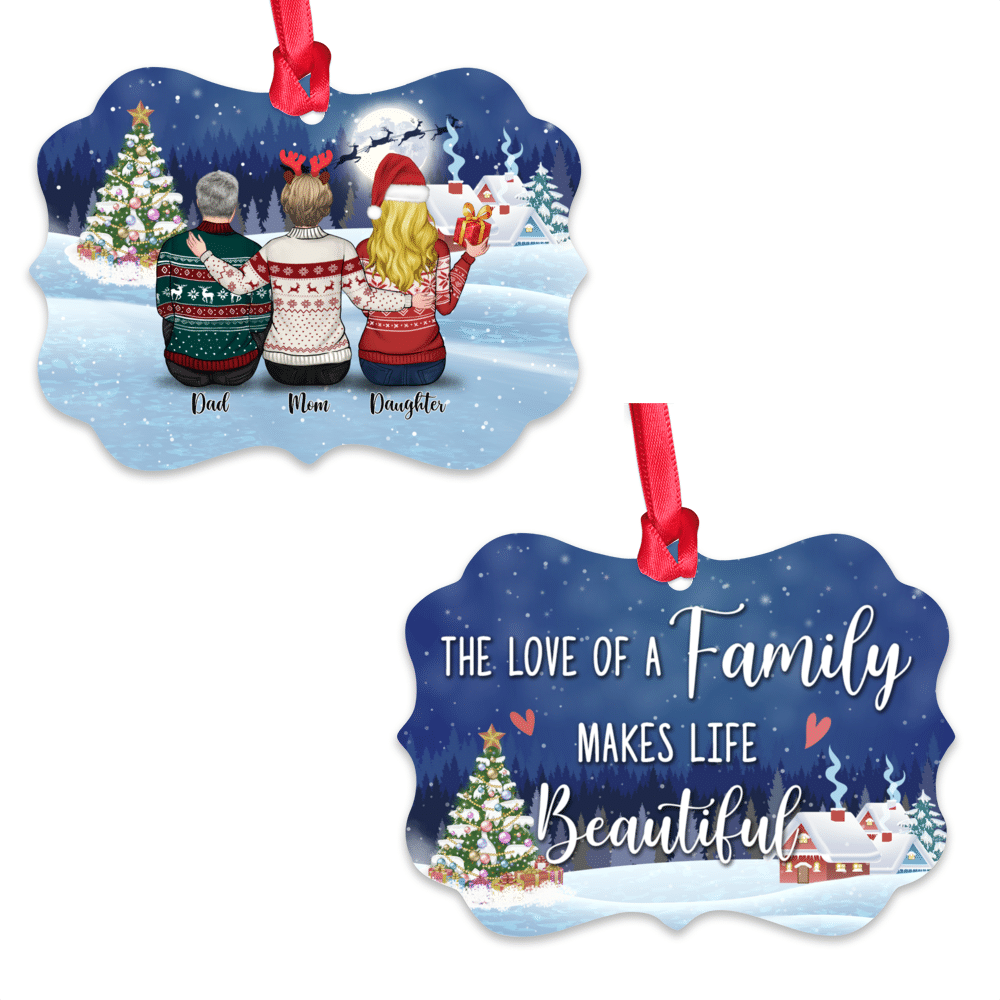 Personalized Ornament - Family Ornament - The love of a Family makes life beautiful (8027)_1