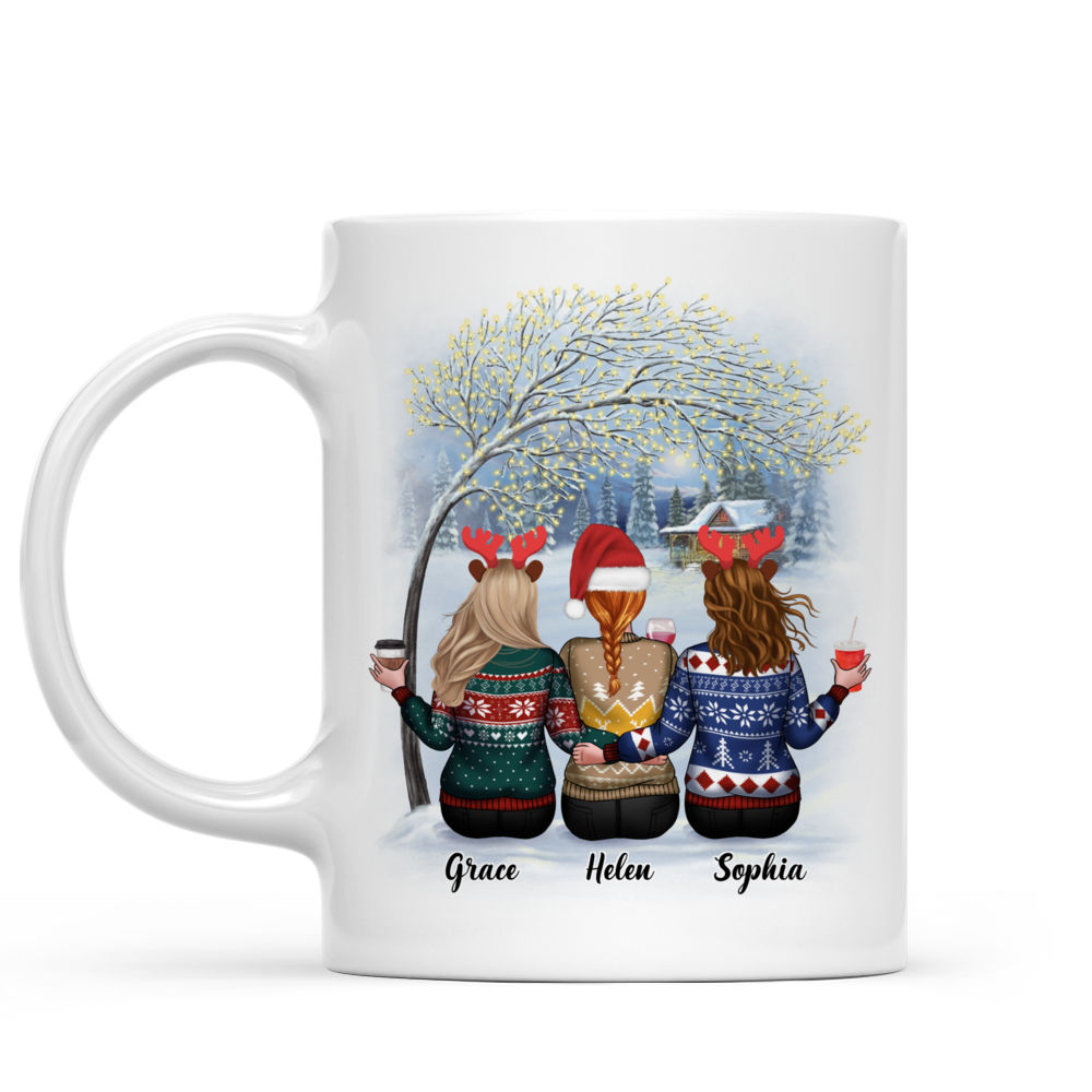 Personalized Mug - Up to 5 Women - Sisters Forever Never Apart, Maybe In Distance But Never At Heart (8000)_2