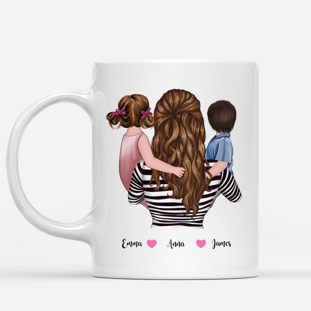 Personalized Family Mug - Daughter and Son - Happiness Is Being A Mom_1