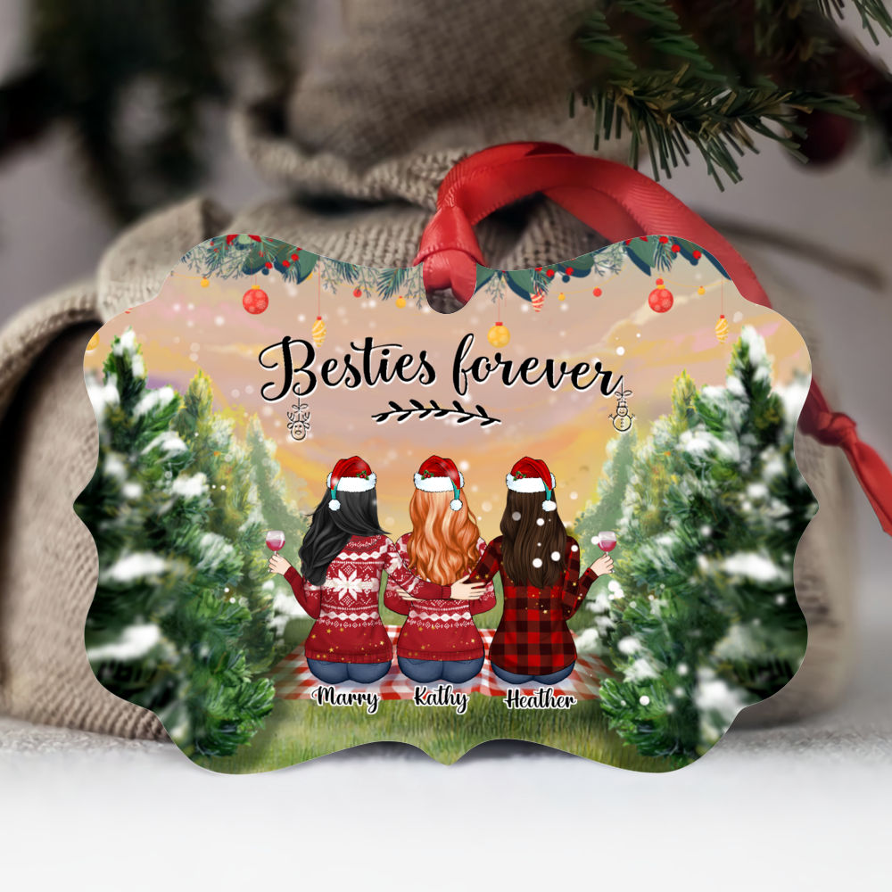 Besties Forever Personalized Christmas Ornament Gifts