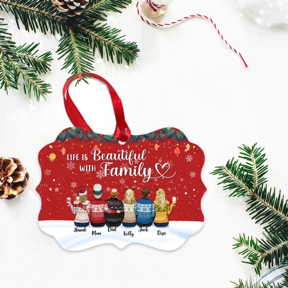 Personalized Xmas Ornament - Life is Beautiful with Family (T8100)_2