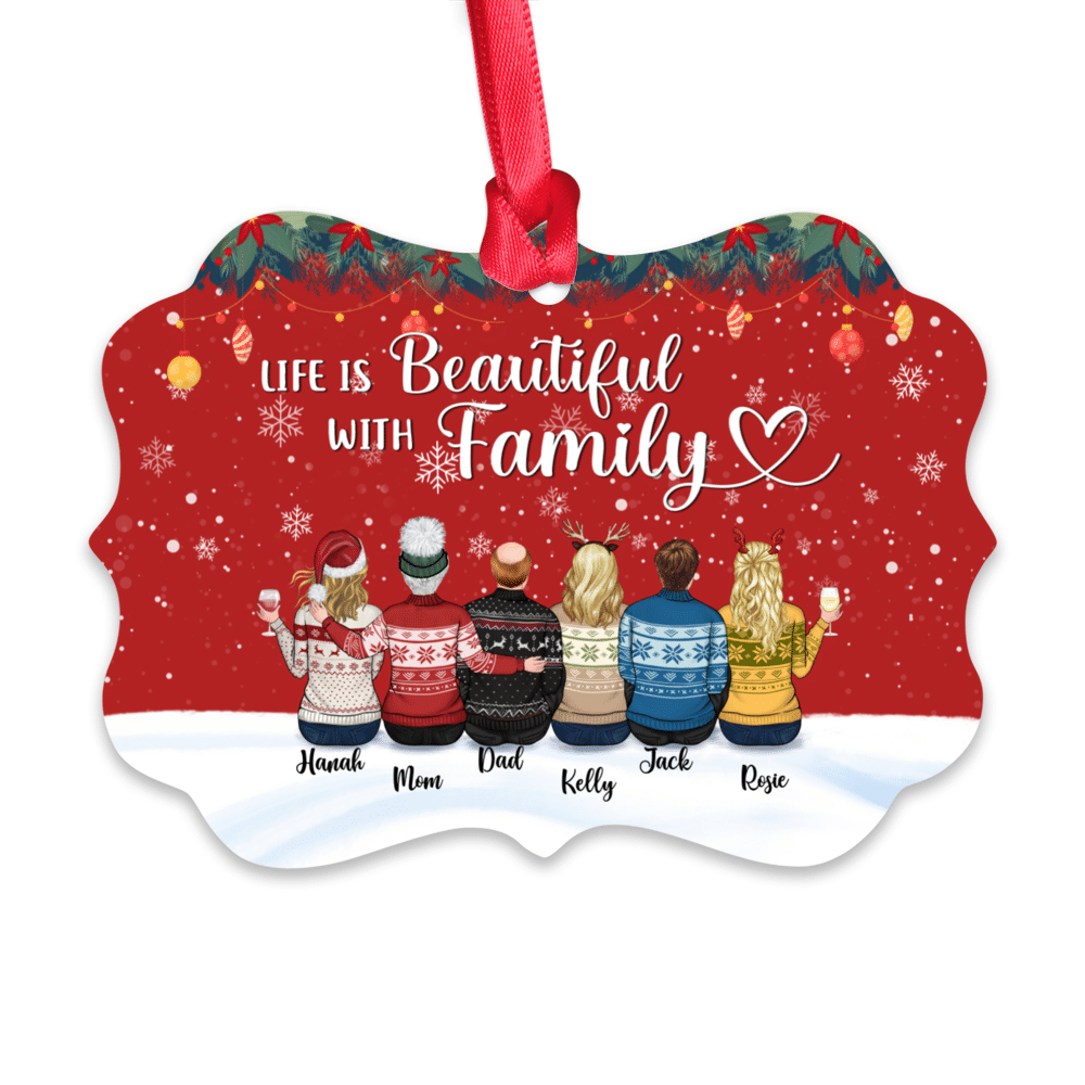 Personalized Xmas Ornament - Life is Beautiful with Family (T8100)_1