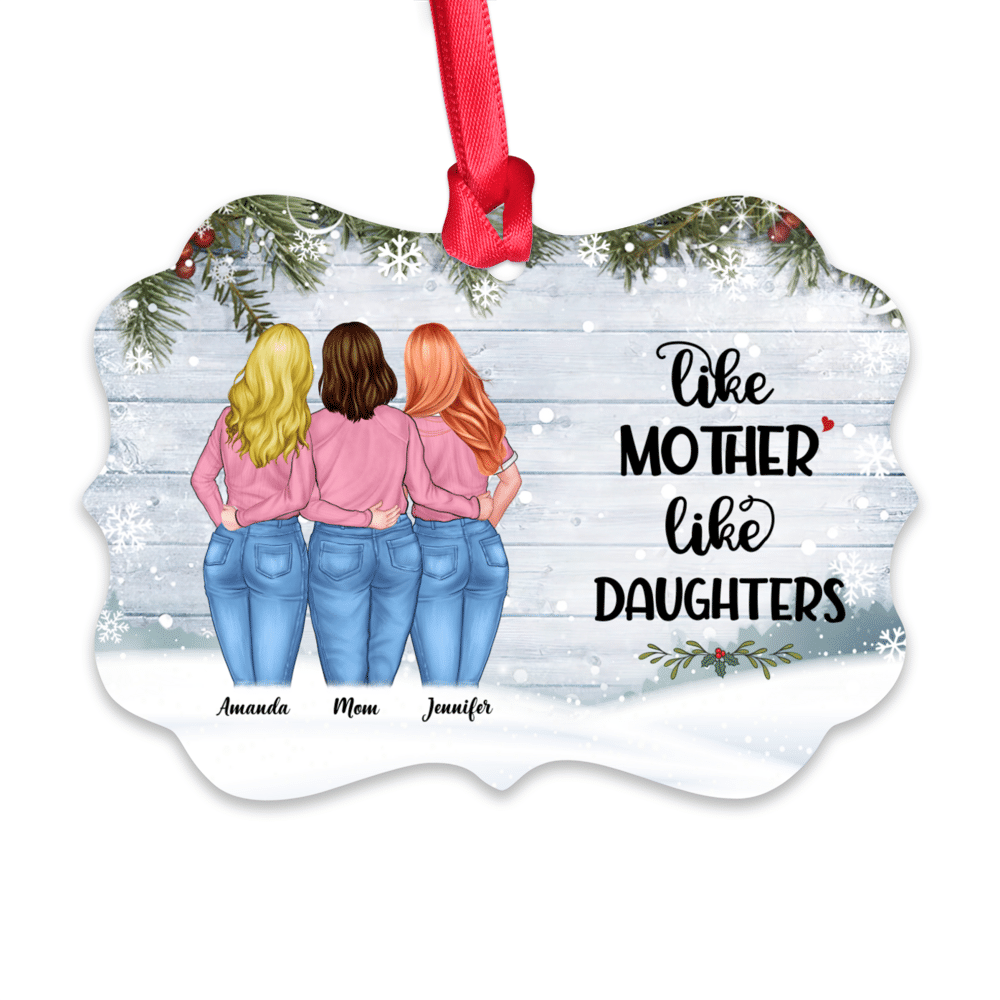 Custom Ornament BG Snow - Like mother like daughters - Personalized Ornament_1