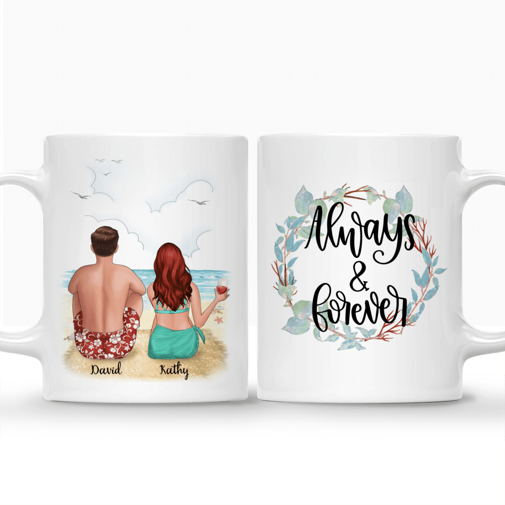 Beach Couple - Always and Forever - Valentine's Day Gifts, Couple Gifts, Couple Mug, Gifts For Her, Him - Personalized Mug_3