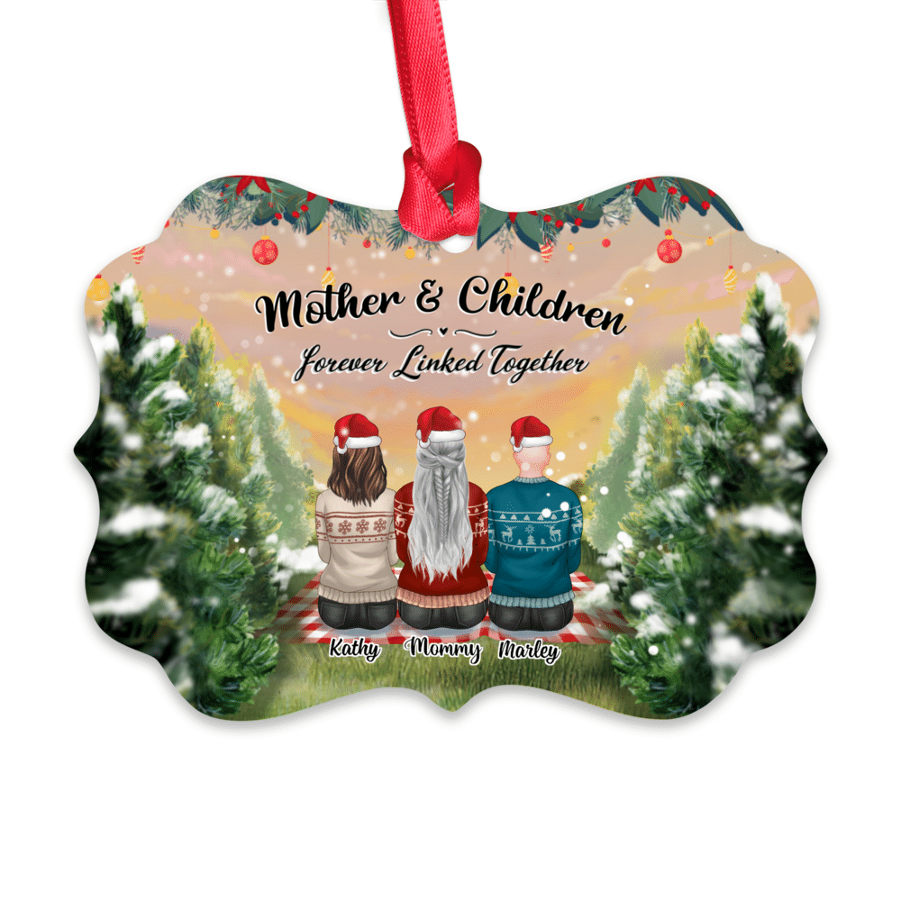 Personalized Ornament - Family Tree Farm - Mother And Children Forever Linked Together_1