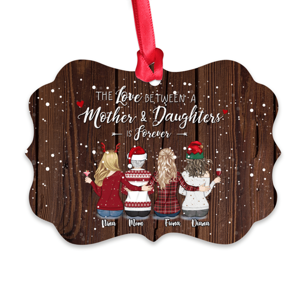 Personalized Ornament - Up to 9 women - The love between a Mother and Daughters is forever (T8144)_1