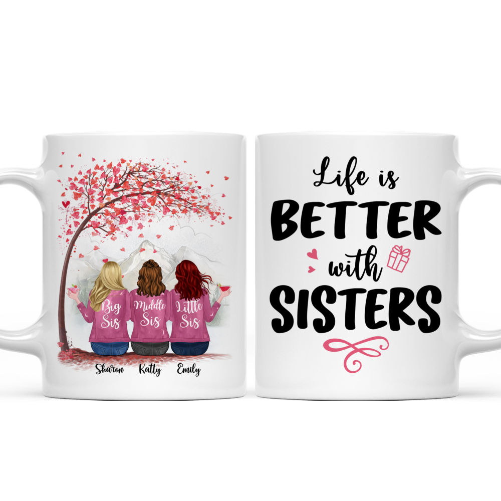 Sisters Mug - Long Distance Sisters - Customizable Sisters Mug - Sister  Drawing Mug - Women Drawing - Girl Drawing - Personalized