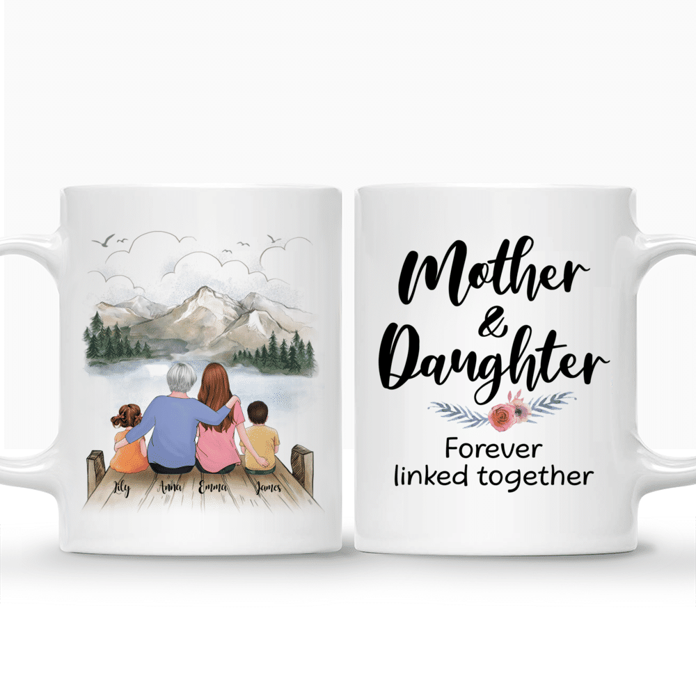 Family - Mother  Daughter Forever Linked Together | Personalized Mugs_4