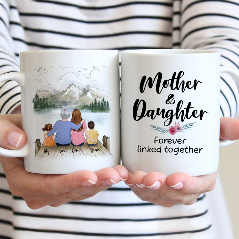 Family - Mother  Daughter Forever Linked Together | Personalized Mugs