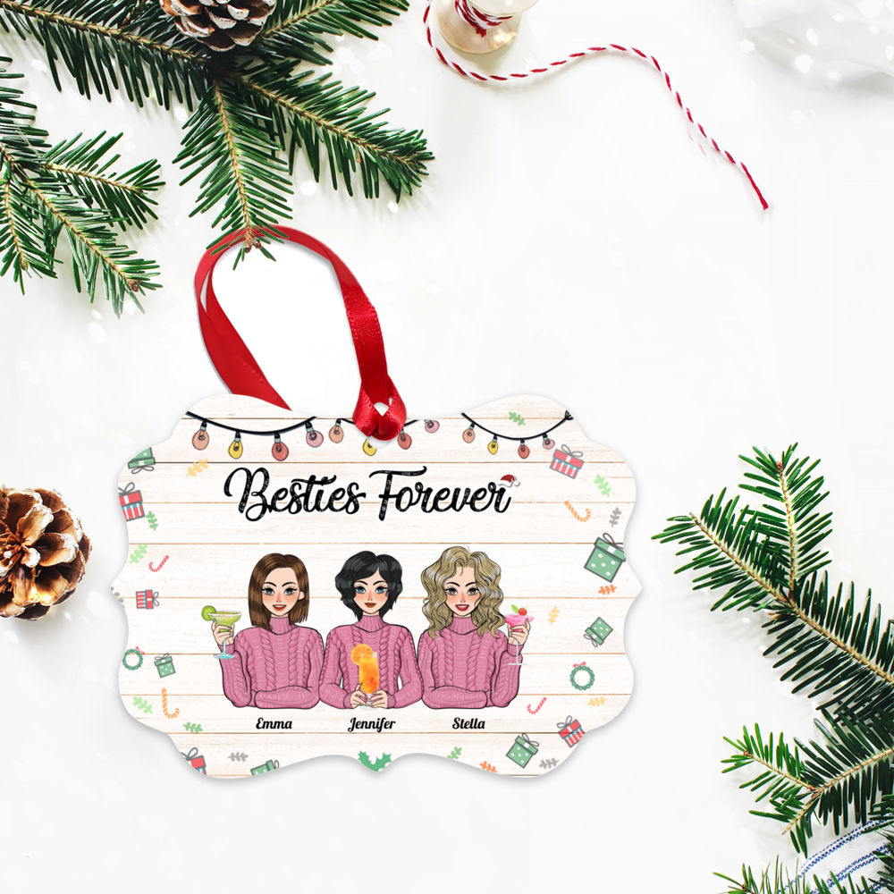 Personalized Ornament - Christmas Ladies - Besties Forever - Up to 5 Ladies (2)_2