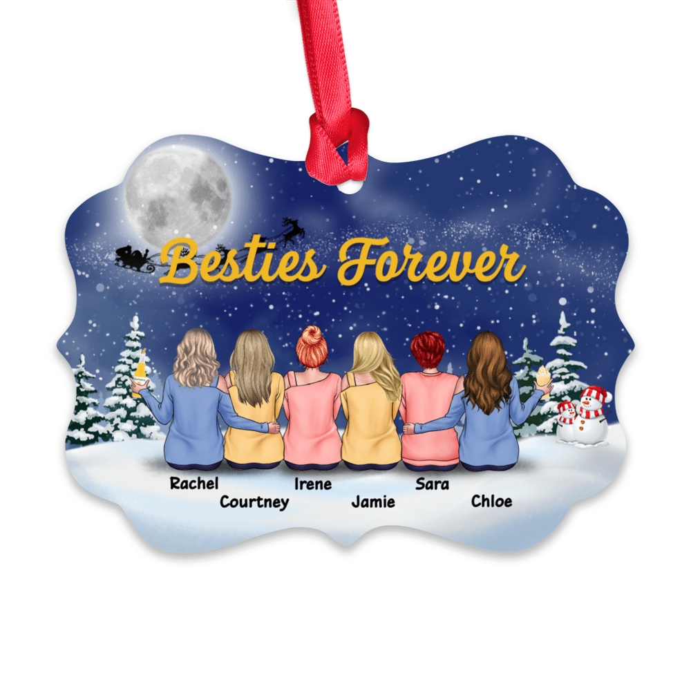 Personalized Ornament - Sisters Snow Ornament - Up to 9 women - Besties forever_1