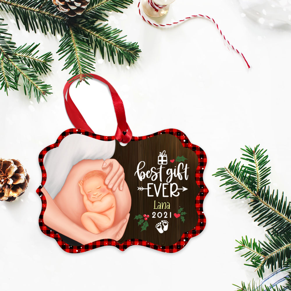 Personalized Ornament - Baby Bump Christmas - Best gift ever_2