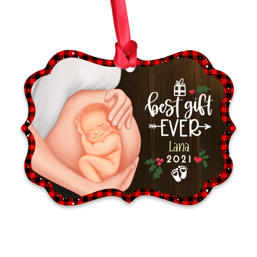 Personalized Ornament - Baby Bump Christmas - Best gift ever_1