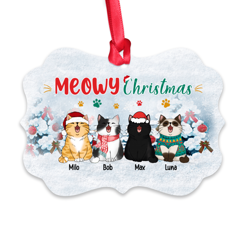 Personalized Ornament - Cat  - Xmas Ornament - Meowy Christmas_1