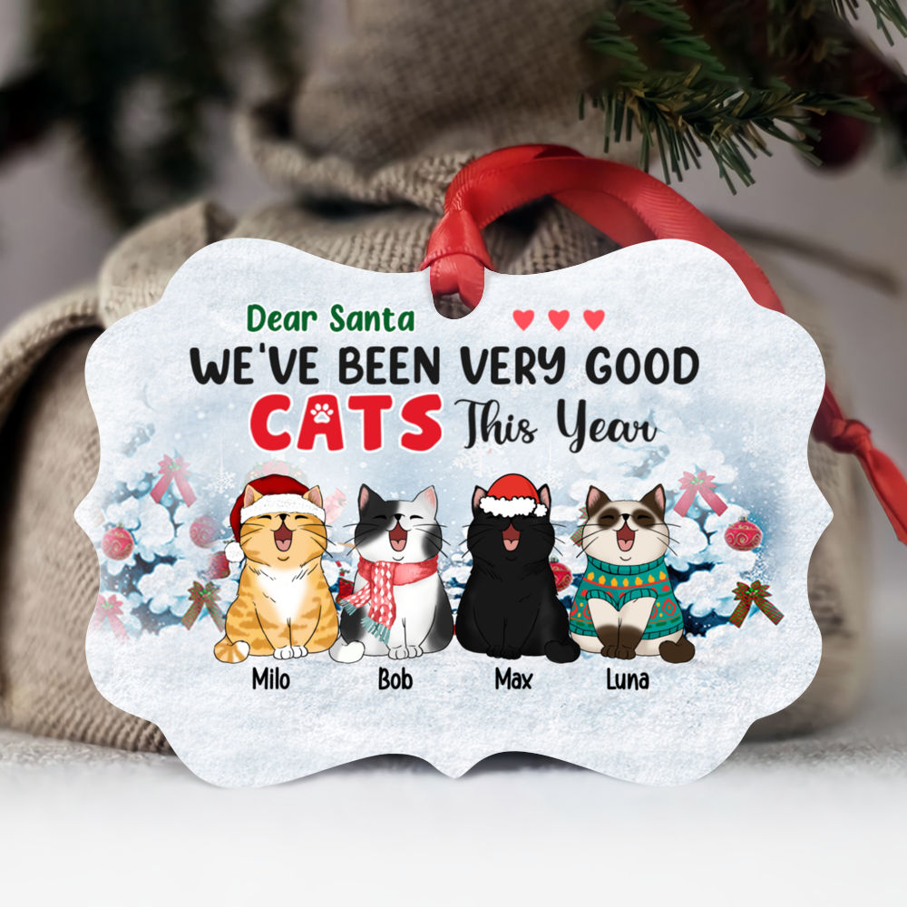 Personalized Ornament - Cat  - Xmas Ornament - Dear Santa we have been very good cats this year