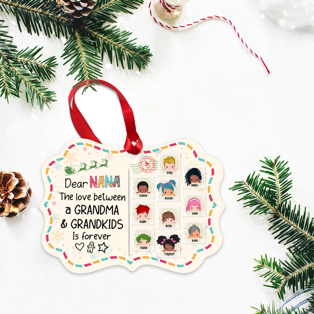 Personalized Ornament - (8061) Postcard to Grandma - The Love Between Grandma & Grandkids Is Forever_5