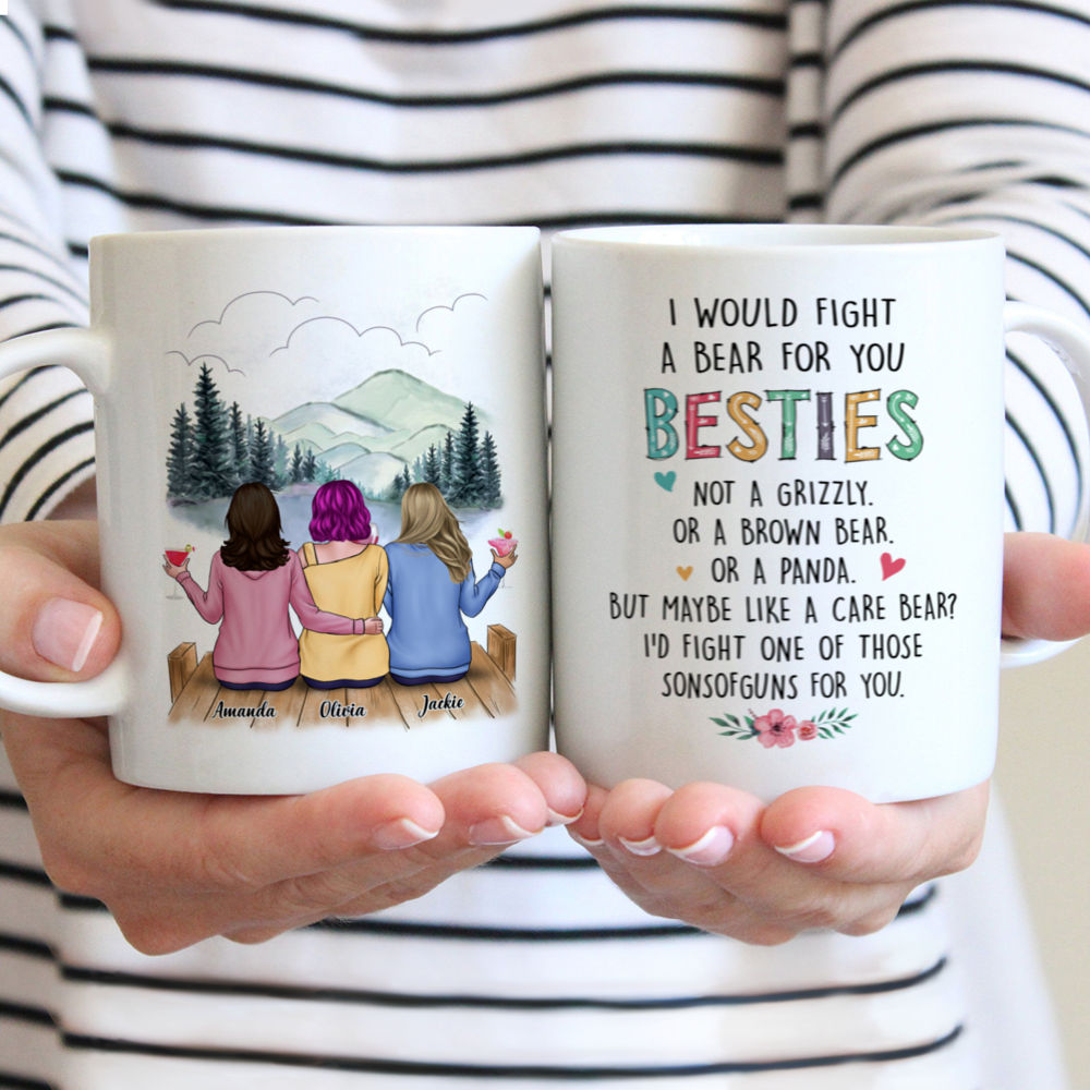 Personalized Mug - Xmas Collection - I Would Fight A Bear For You Besties_1