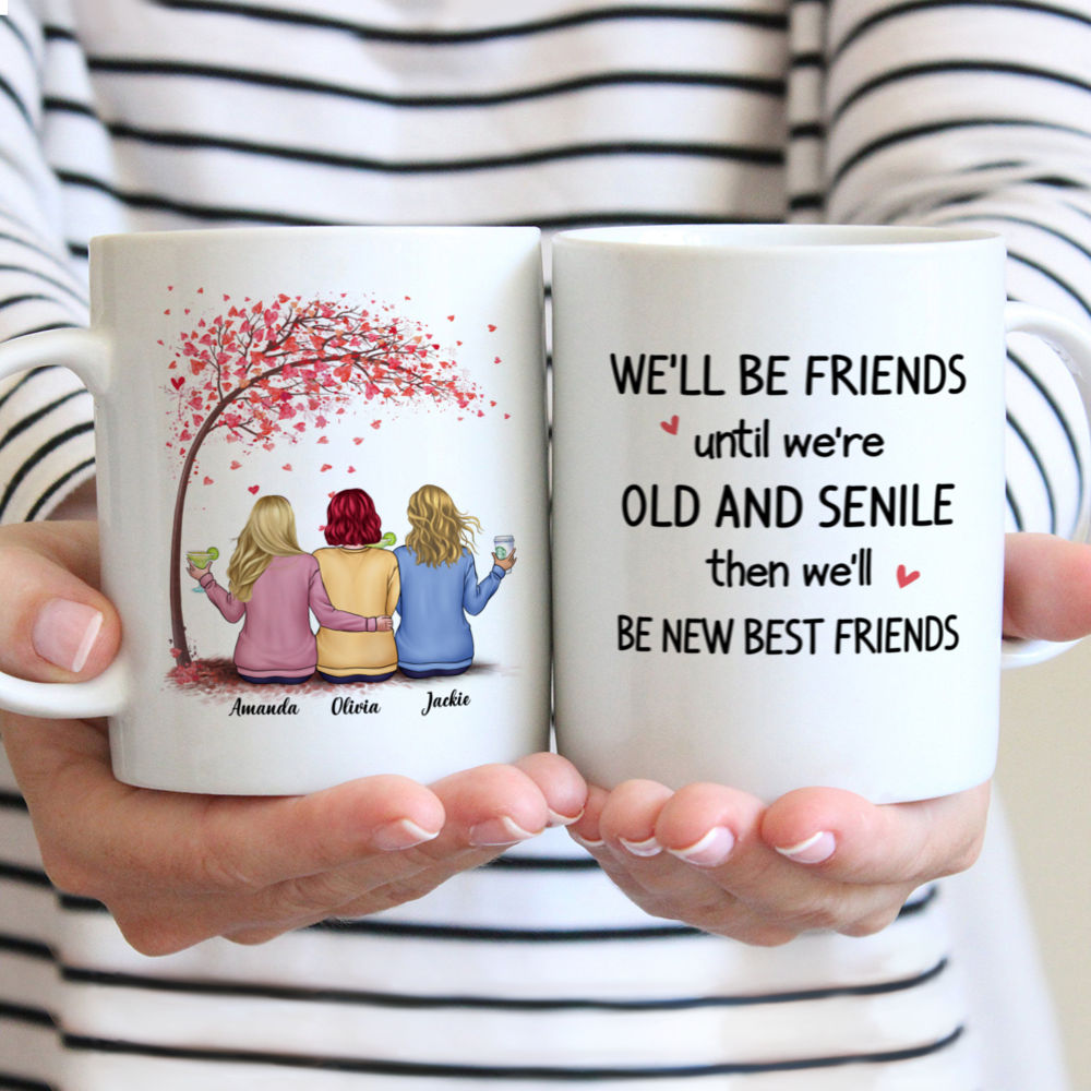 Personalized Mug - Sisters christmas mug - casual style - We'll be friends until we're old and senile