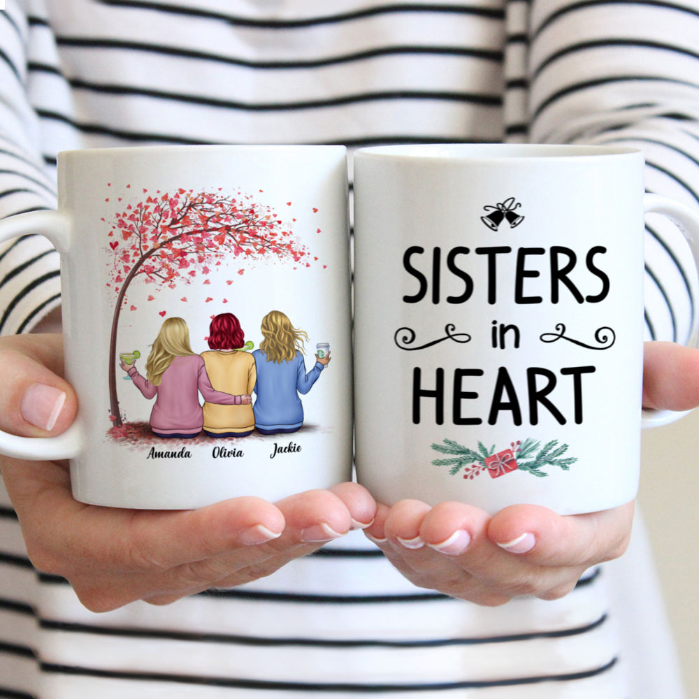 Sisters christmas mug - casual style - Sisters in heart - Personalized Mug