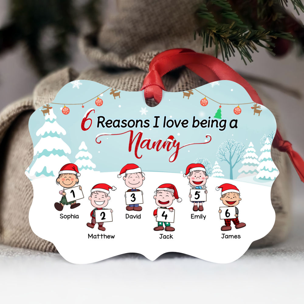 Personalized Ornament - Grandma & Grandkids - ... Reasons I love being a Nana/Mimi/Gigi...