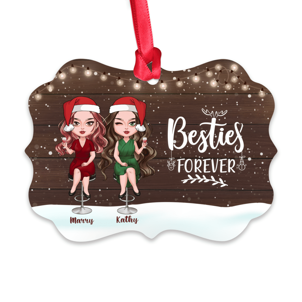 Personalized Ornament - Wood Buddies - Besties Forever_1