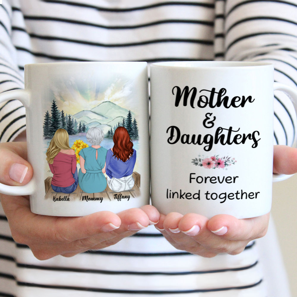 Personalized Mug - Mother & Daughter - Mother & Daughters Forever Linked Together (NS)