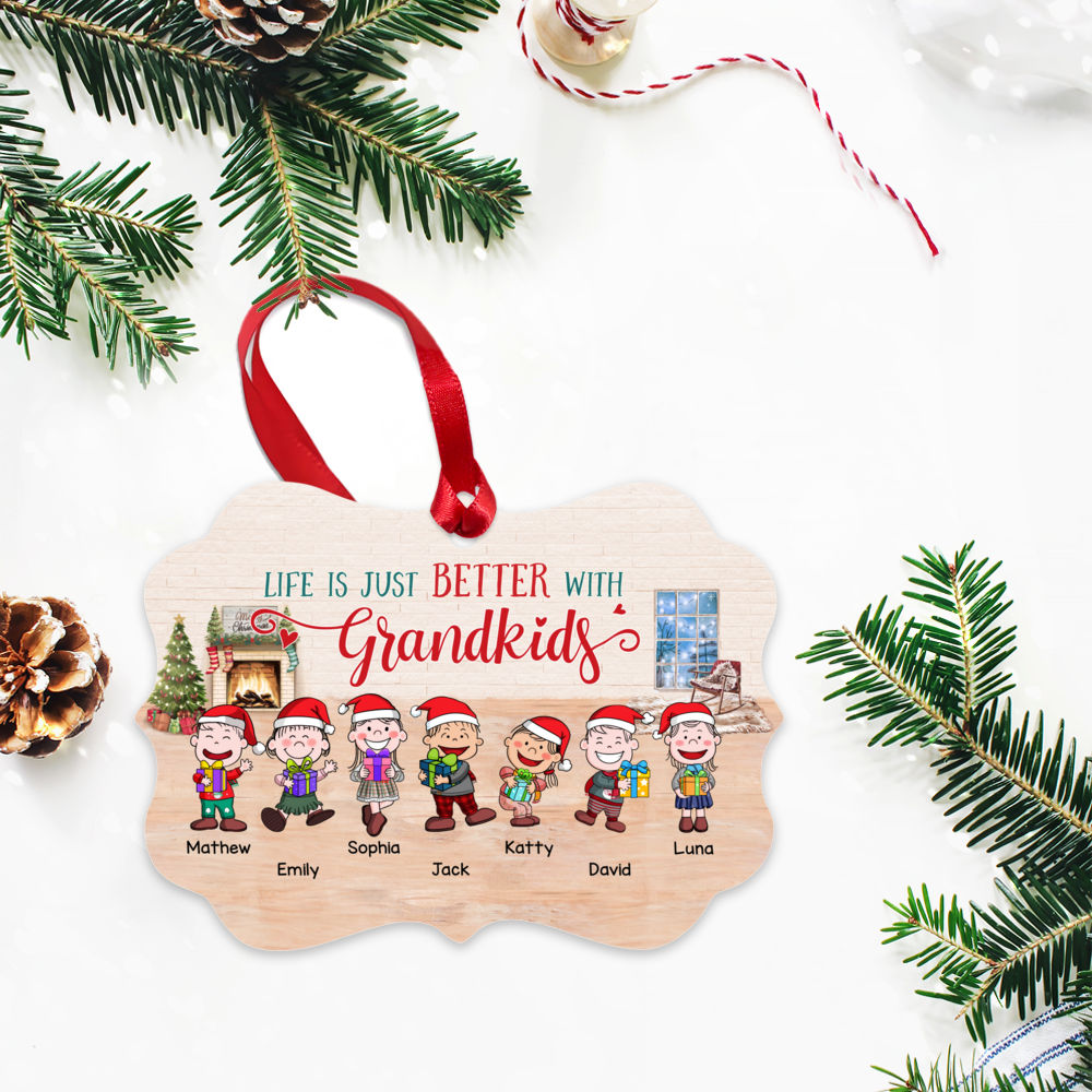 Personalized Ornament - Grandma & Grandkids - Life is just Better with Grandkids (P)_3