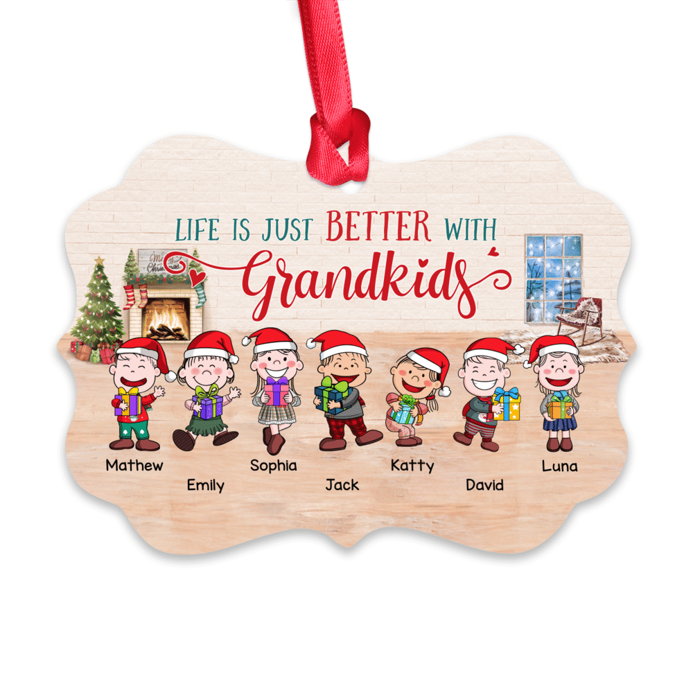 Personalized Ornament - Grandma & Grandkids - Life is just Better with Grandkids (P)_2