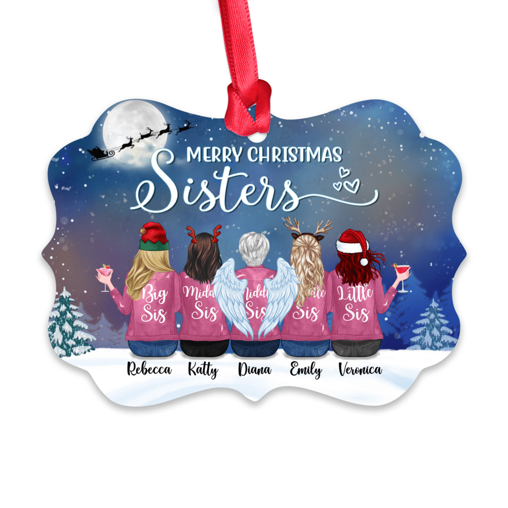 Personalized Ornament - Up to 9 Sisters - Merry Christmas Sisters (8340)_1