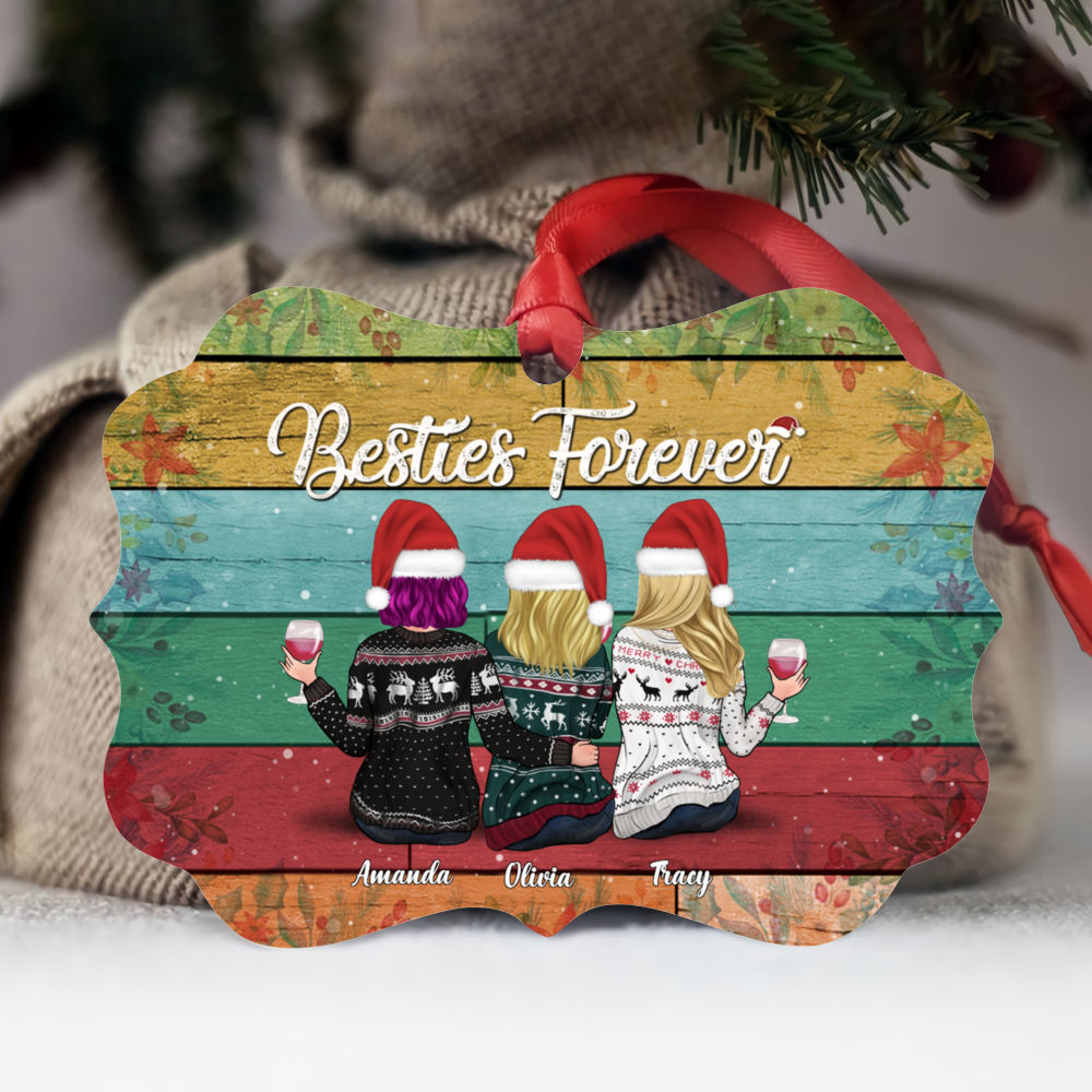 Personalized Ornament - Xmas Ornament - Besties Forever - Up to 7 People