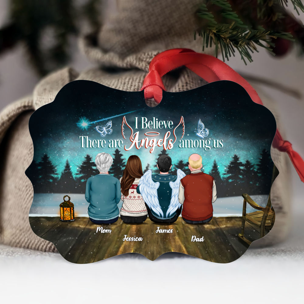 Personalized Ornament - Family Memorial Ornament - I Believe There are Angels Among Us