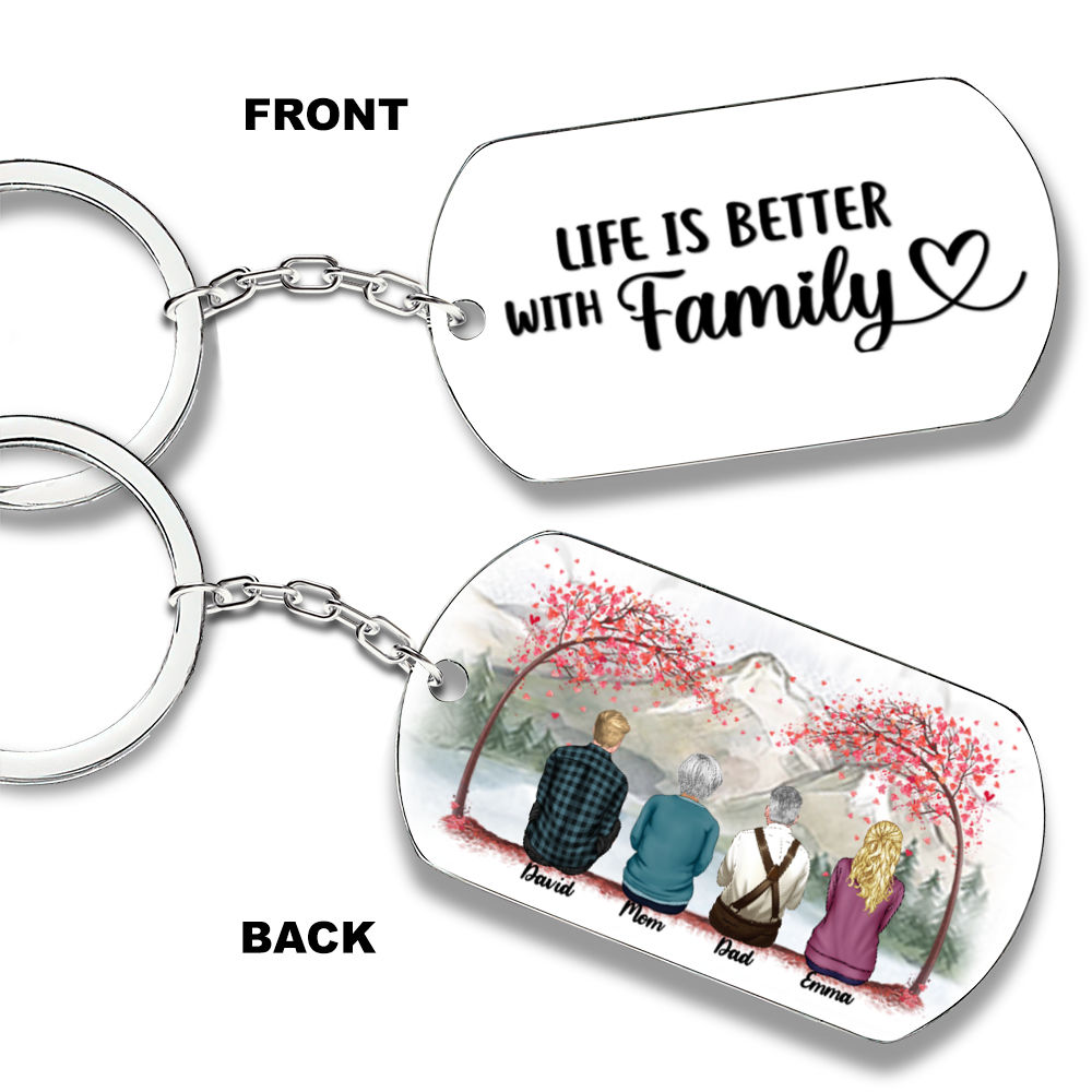 Gossby Personalized Keychain 51x29 - Family's Key Chain Personalized - Life Is Better with Family