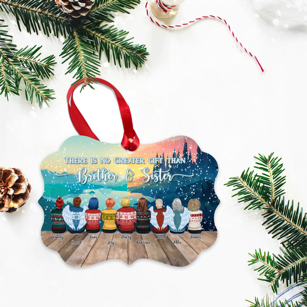 Personalized Ornament - Brothers & Sisters Ornament - Up to 9 People - There Is No Greater Gift Than Brother & Sister_2